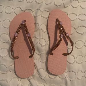 Coravana Havaiana Crystal Flip Flops